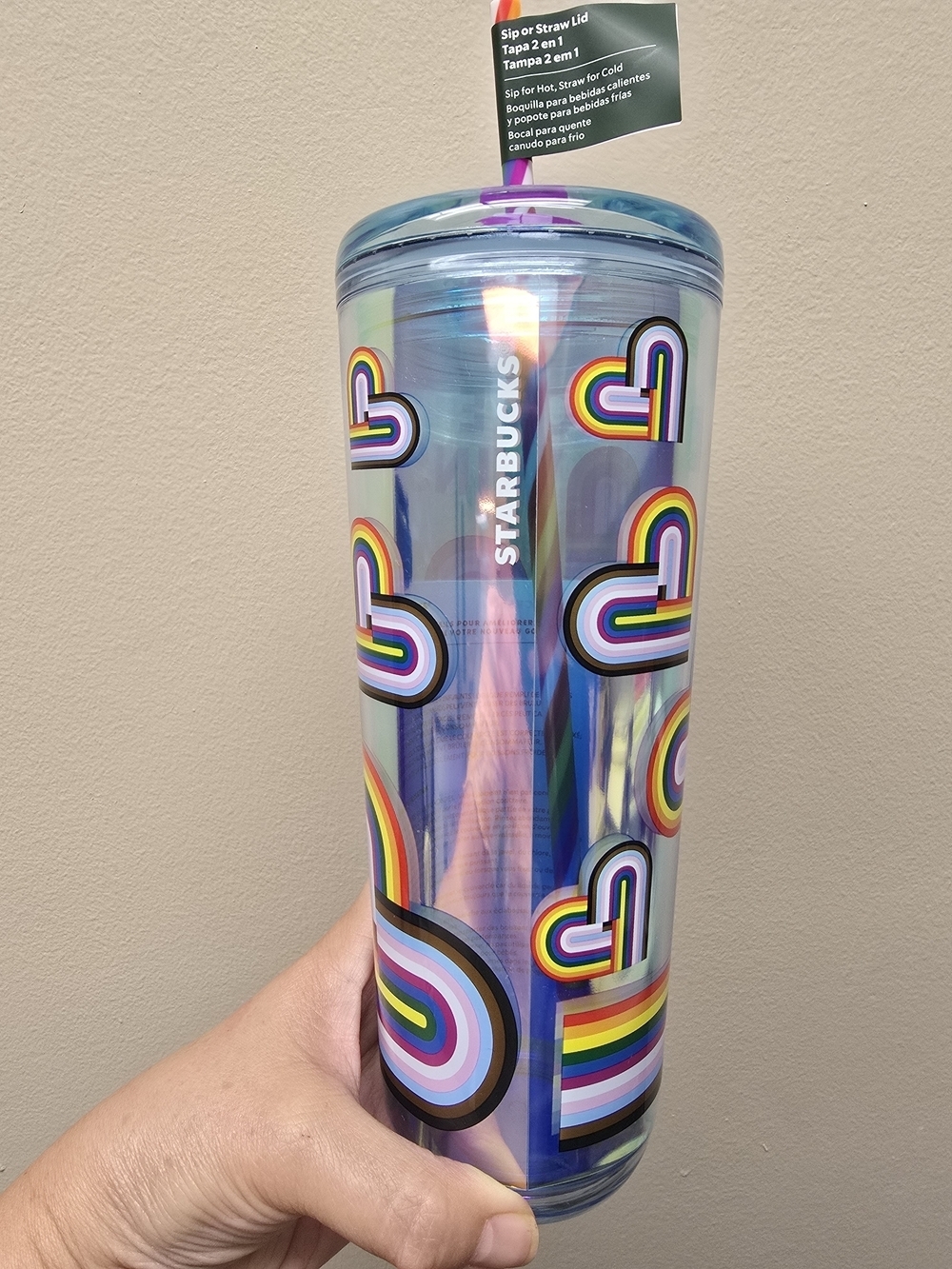 NWT Starbucks 2026 LATAM PRIDE Rainbow Heart "LOVE WINS" Tumbler